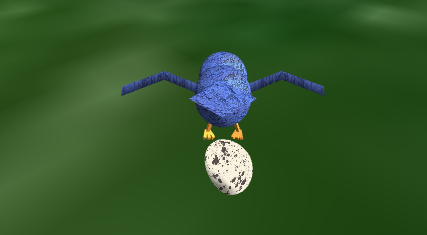 Catching the egg.
