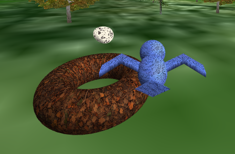 Dropping the egg.