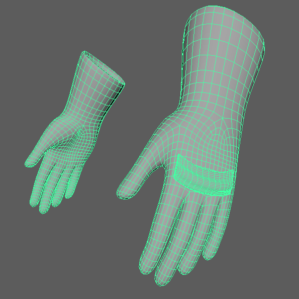Gloves wireframe.