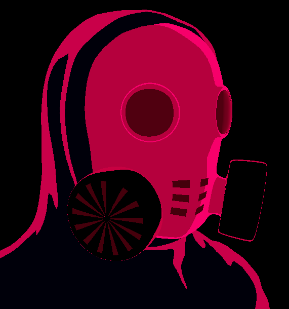 Mask shaded in the dark.